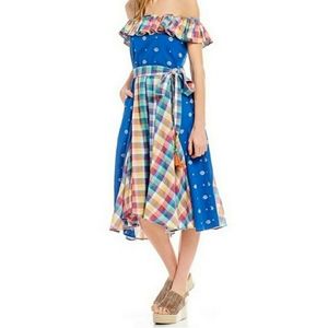 Anthropologie Kopal Esme Dress Madras Check Size M